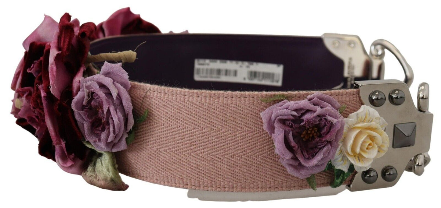 - Beige Floral Leather Shoulder Strap Accessory