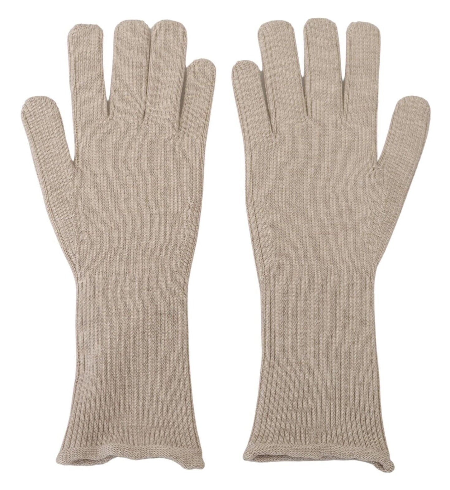 Elegant Ivory Cashmere-Silk Blend Gloves by Dolce & Gabbana
