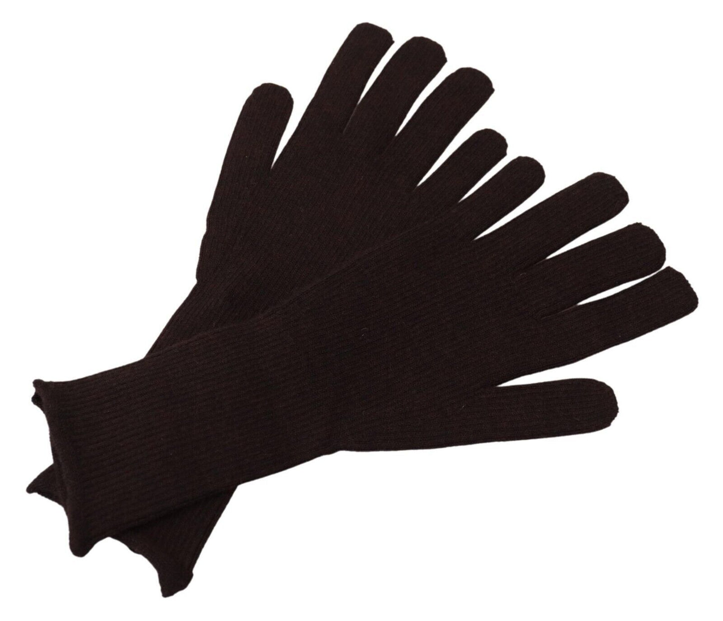 - Elegant Silk Cashmere Brown Gloves