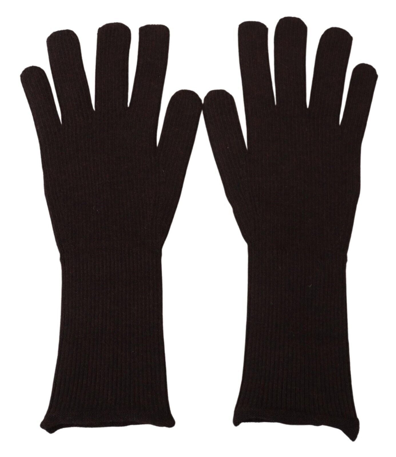 - Elegant Silk Cashmere Brown Gloves
