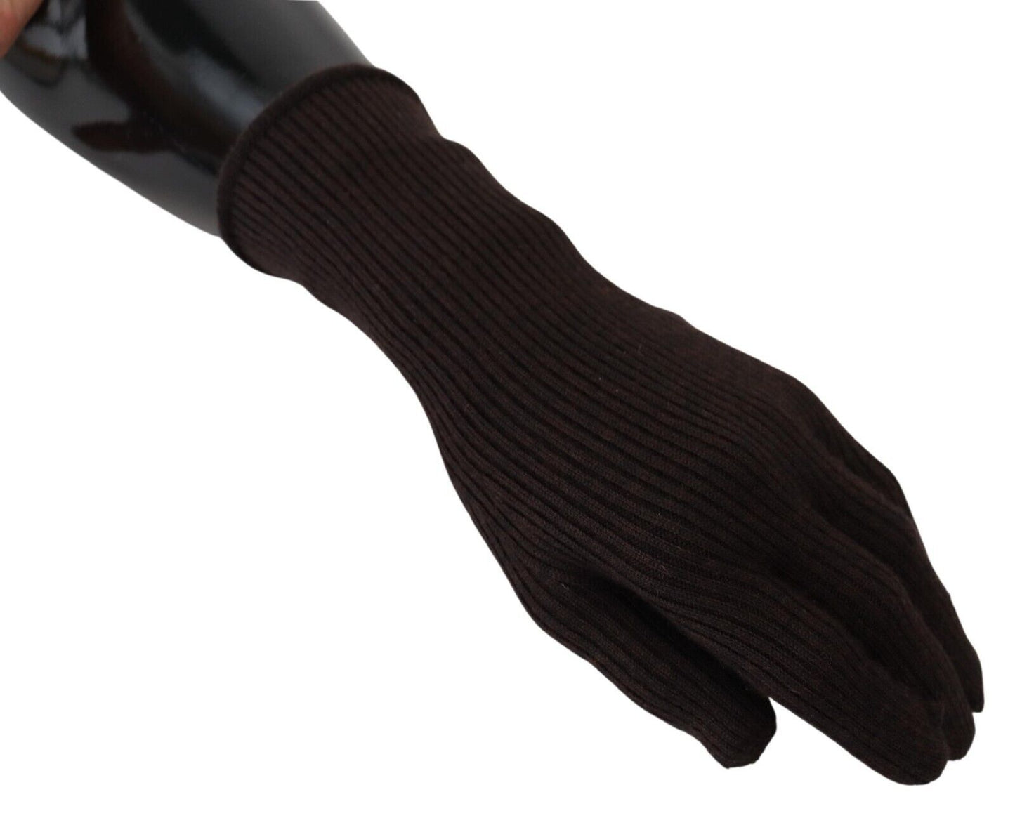 - Elegant Silk Cashmere Brown Gloves
