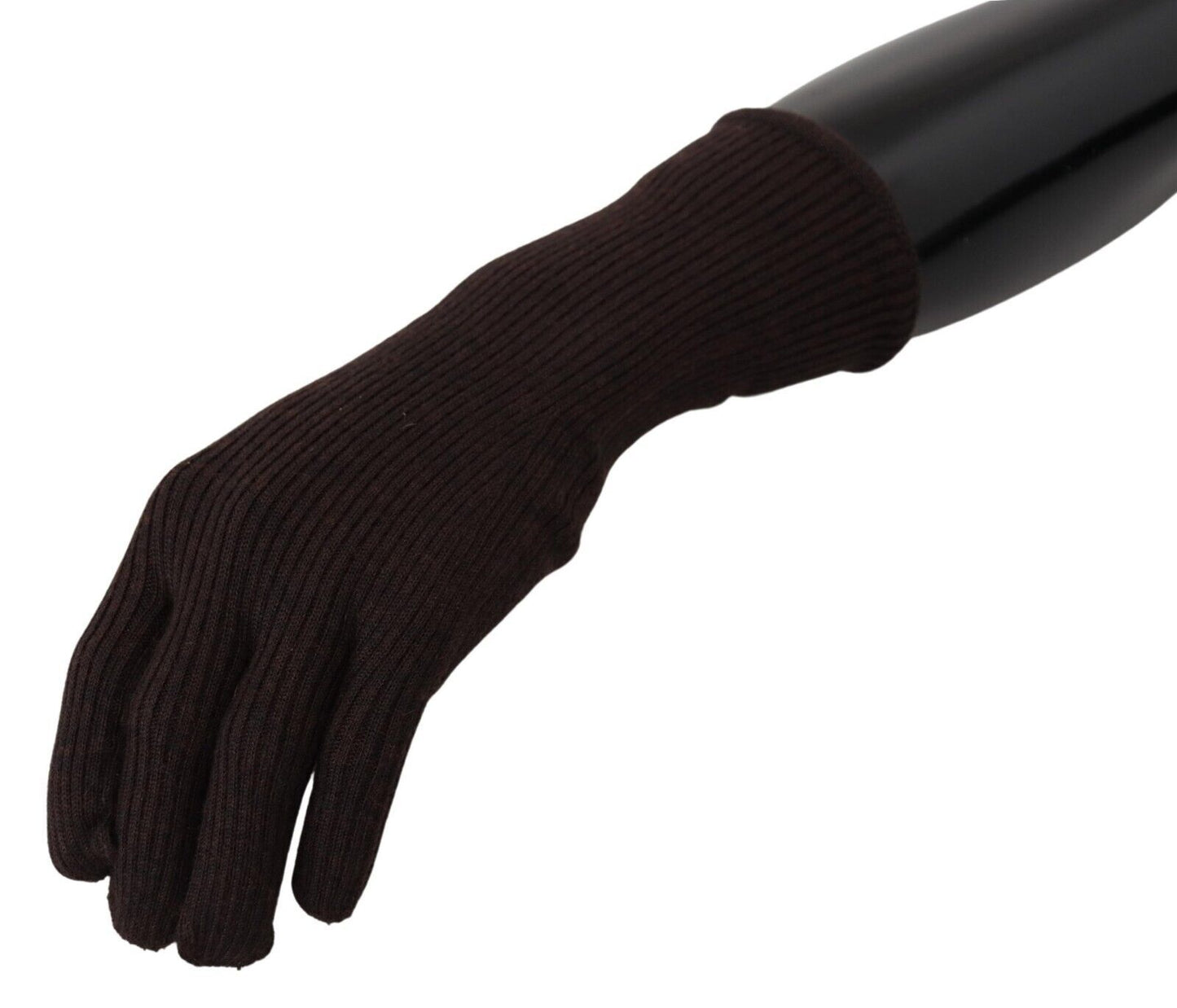 - Elegant Silk Cashmere Brown Gloves
