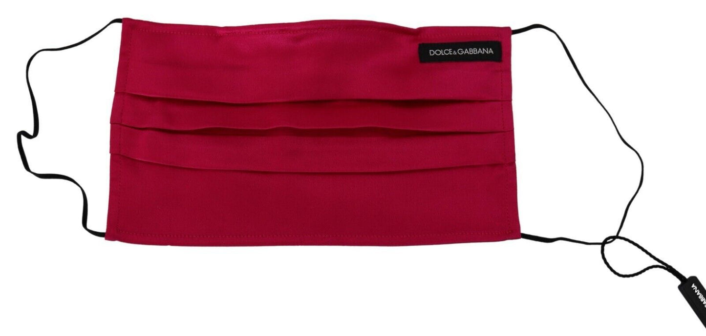 - Elegant Red Cotton Pleated Face Mask