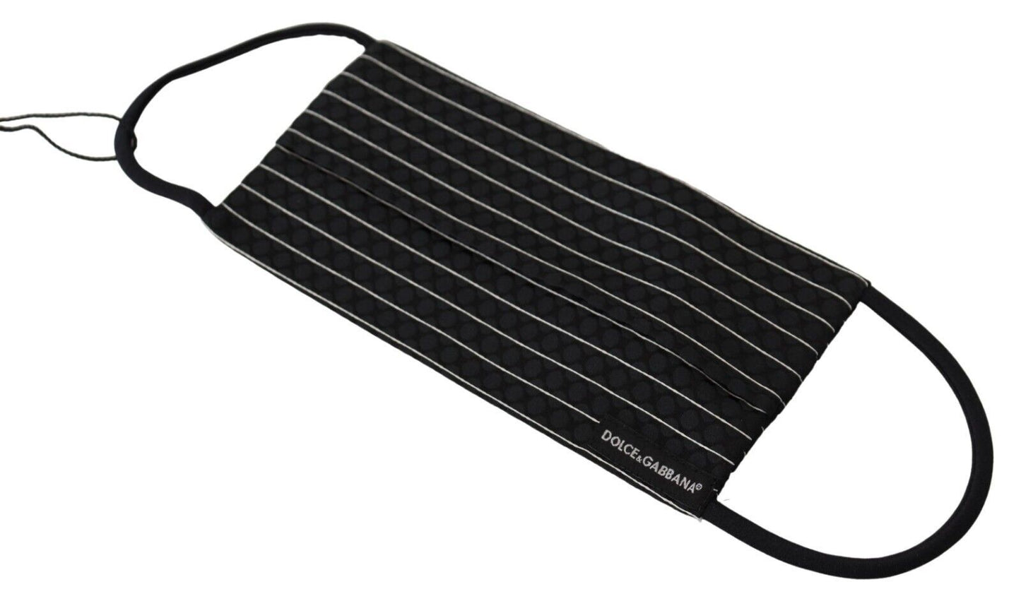 Elegant Striped Silk Blend Face Mask by Dolce & Gabbana