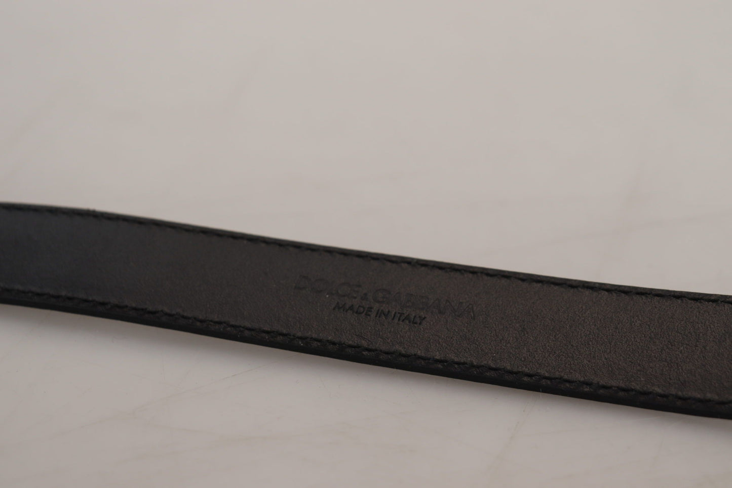 Elegant Dark Blue Leather Belt by Dolce & Gabbana