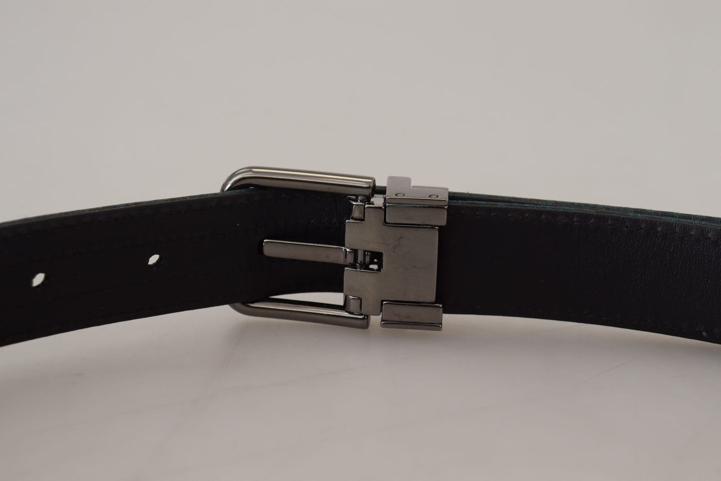 Elegant Blue Jacquard Designer Belt by Dolce & Gabbana