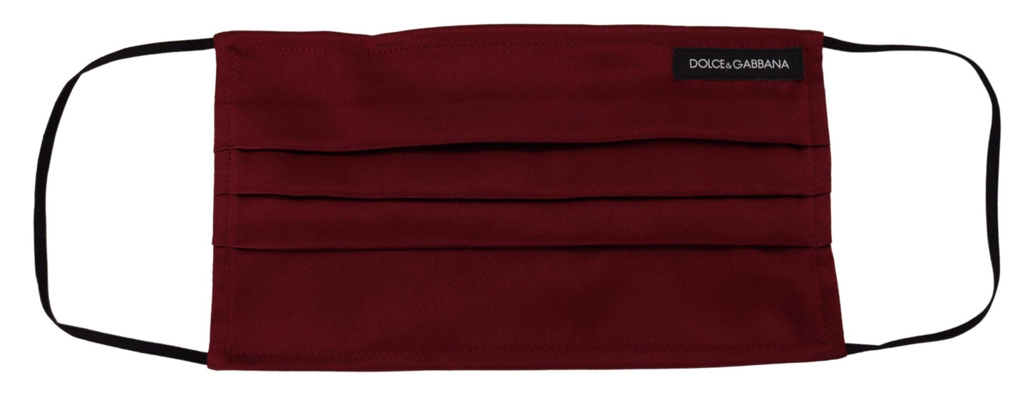 - Elegant Silk Pleated Maroon Face Mask