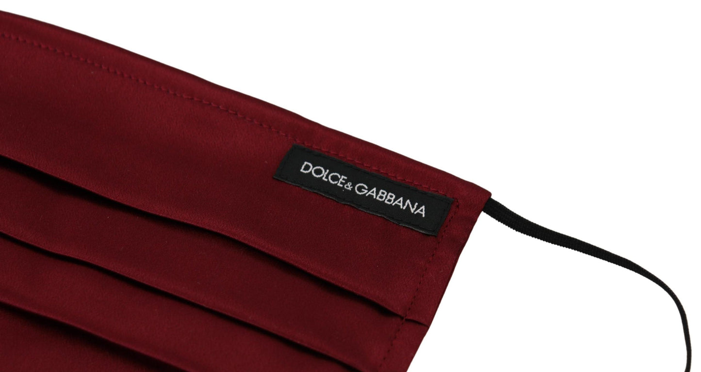 - Elegant Silk Pleated Maroon Face Mask