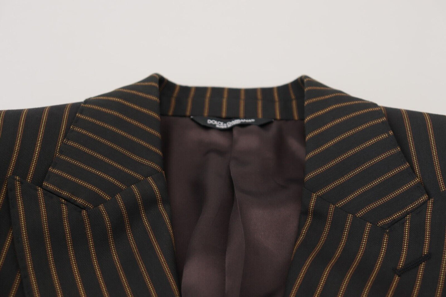- Elegant Striped Wool Blend Slim Blazer