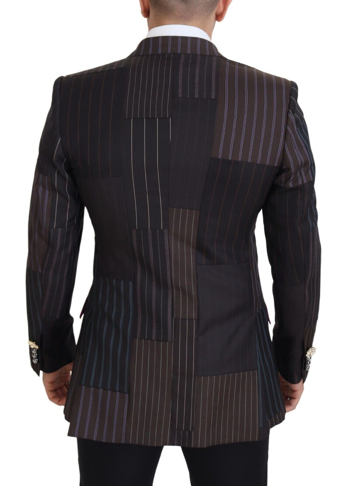 - Multicolor Wool Silk Blend Slim Fit Blazer