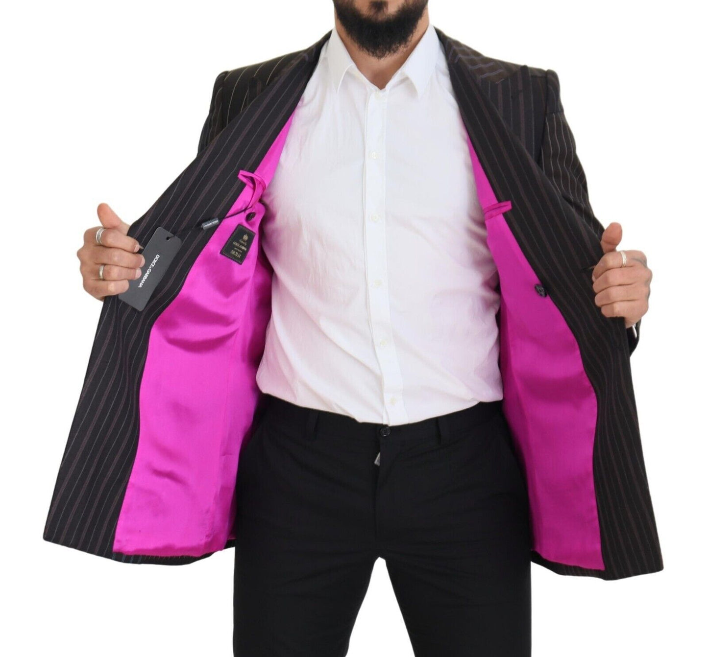 - Multicolor Wool Silk Blend Slim Fit Blazer