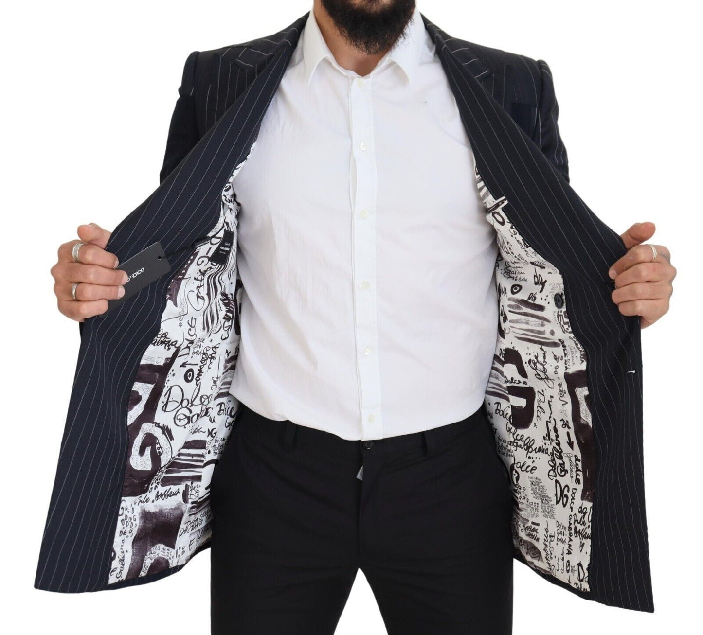 - Navy Blue Double Breasted Slim Fit Blazer