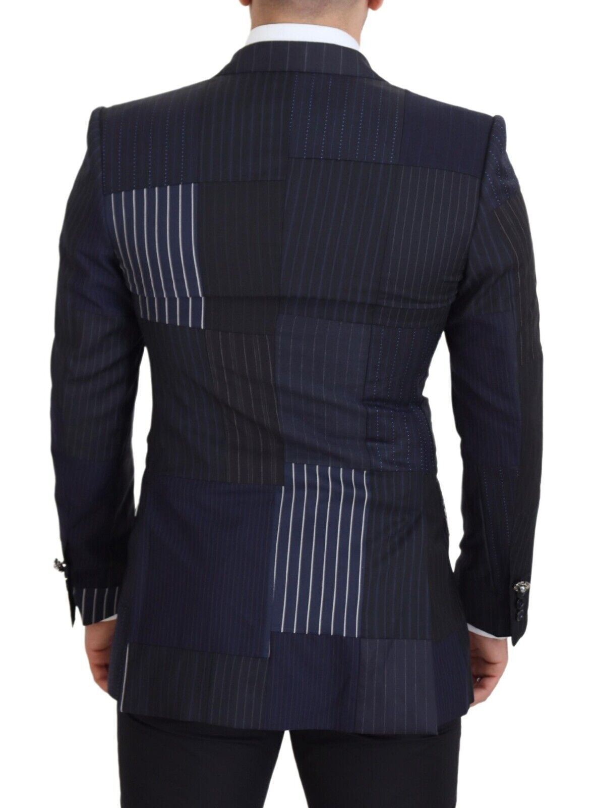 - Elegant Navy Double Breasted Wool Blazer