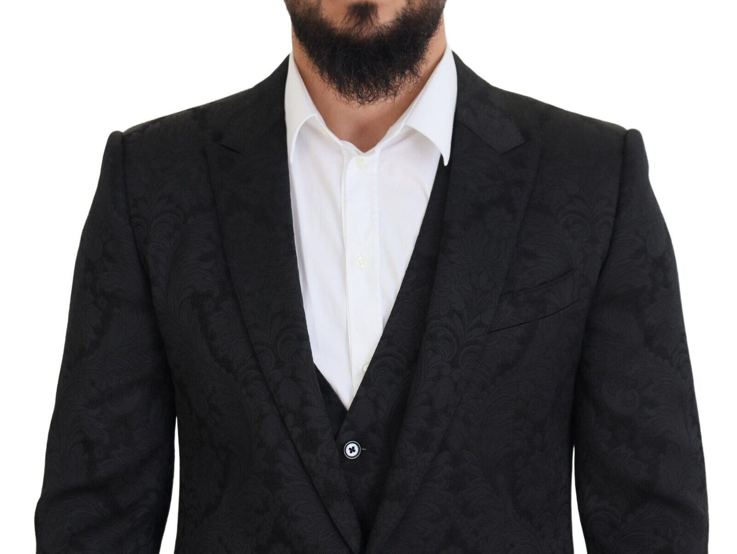 - Elegant Black Martini Suit Jacket & Vest Ensemble