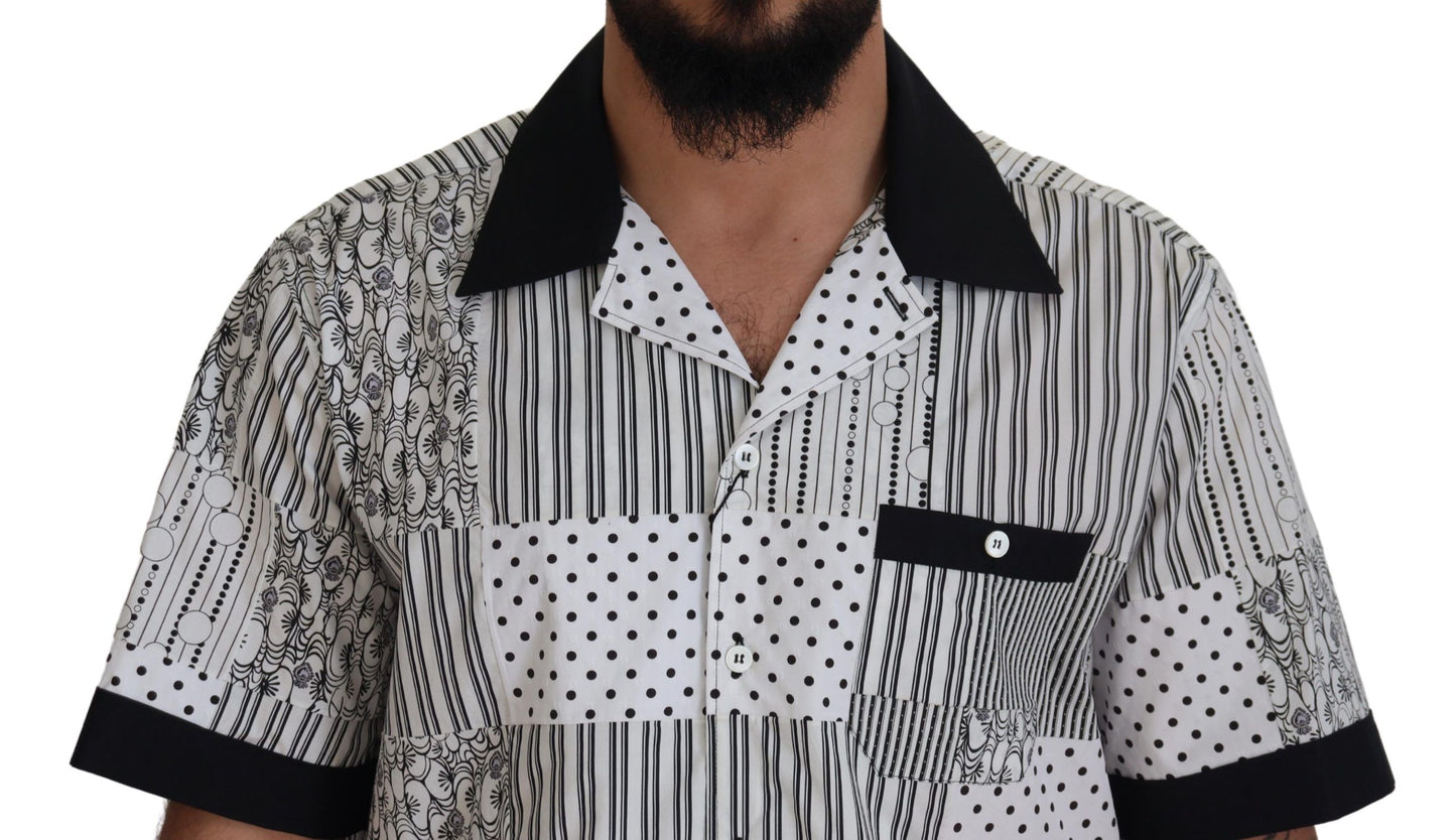 - Elegant Black & White Cotton Shirt