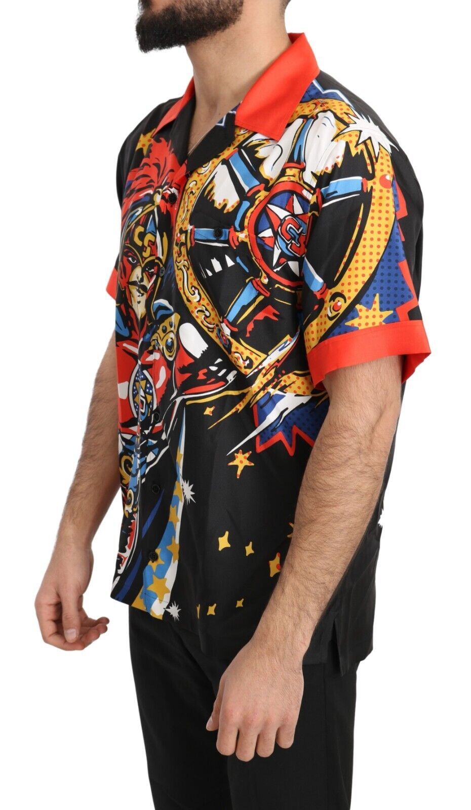 - Multicolor Silk Casual Elegance Shirt