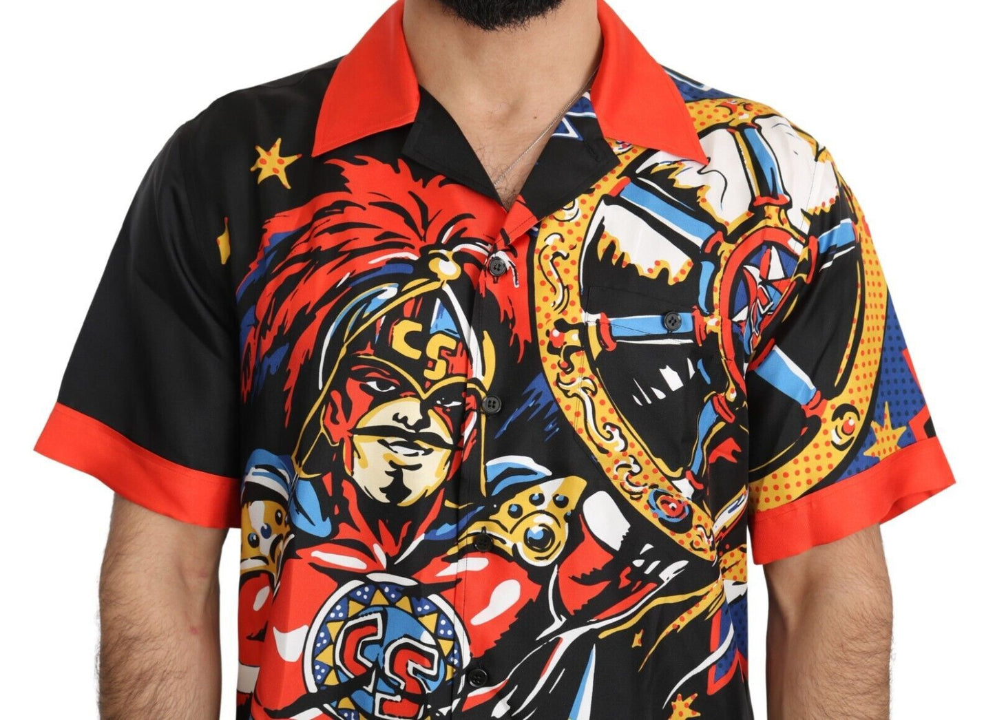 - Multicolor Silk Casual Elegance Shirt