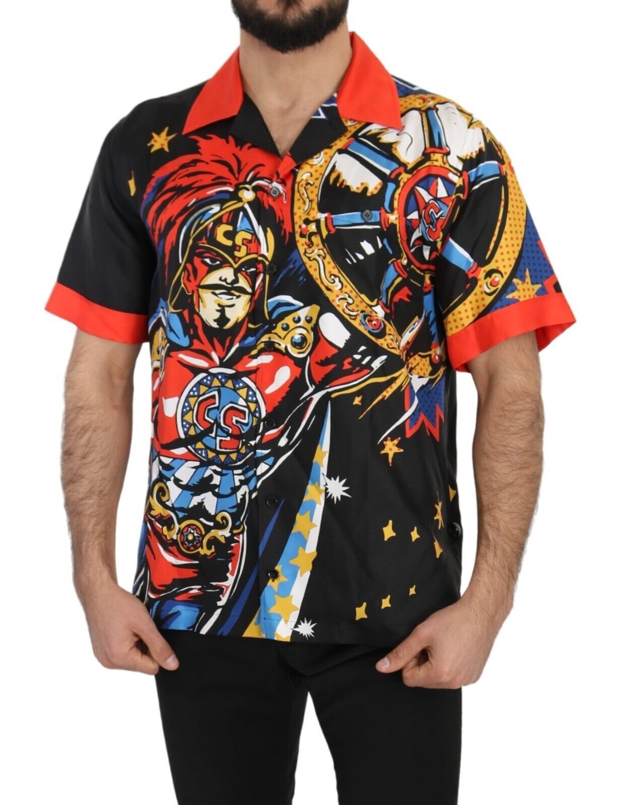 - Multicolor Silk Casual Elegance Shirt