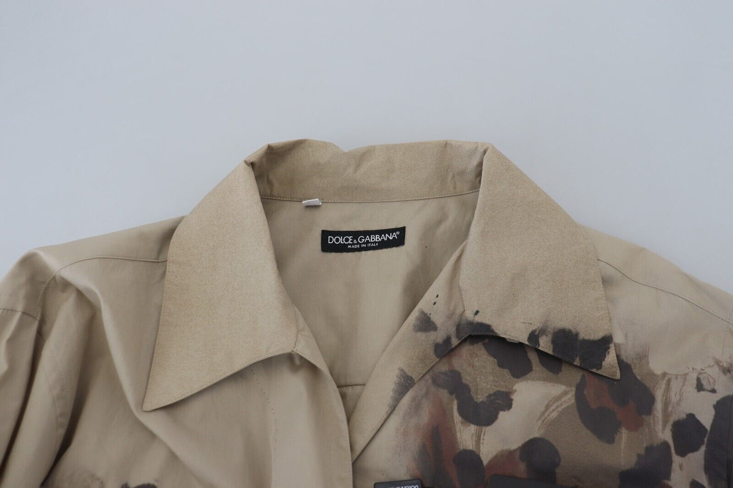- Beige Cotton Button-Down Casual Shirt