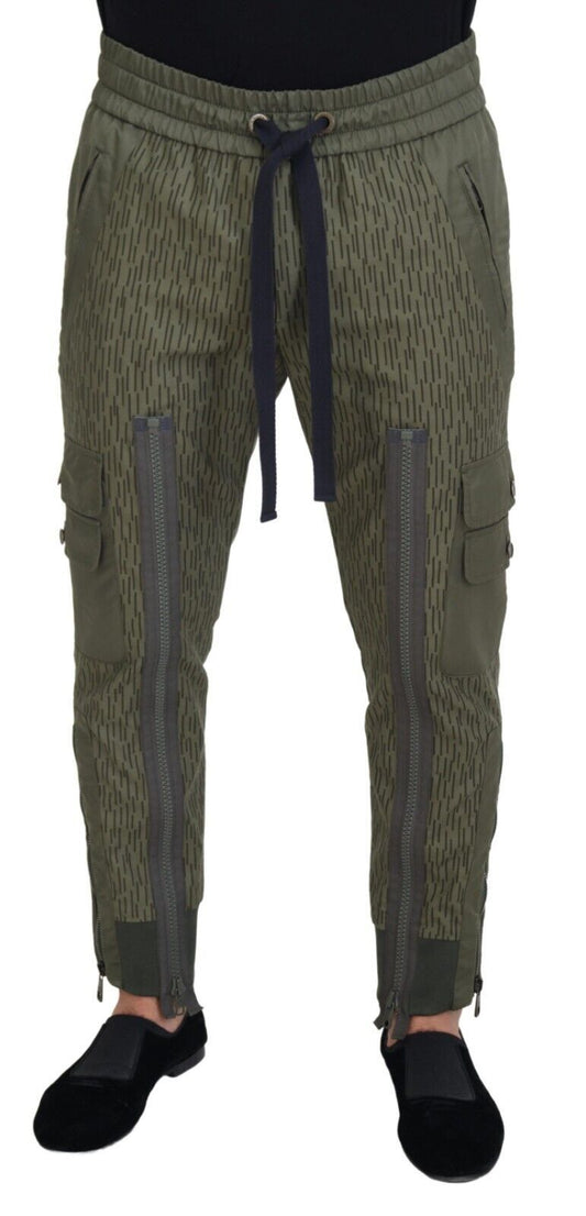 - Elegant Green Cotton Blend Pants
