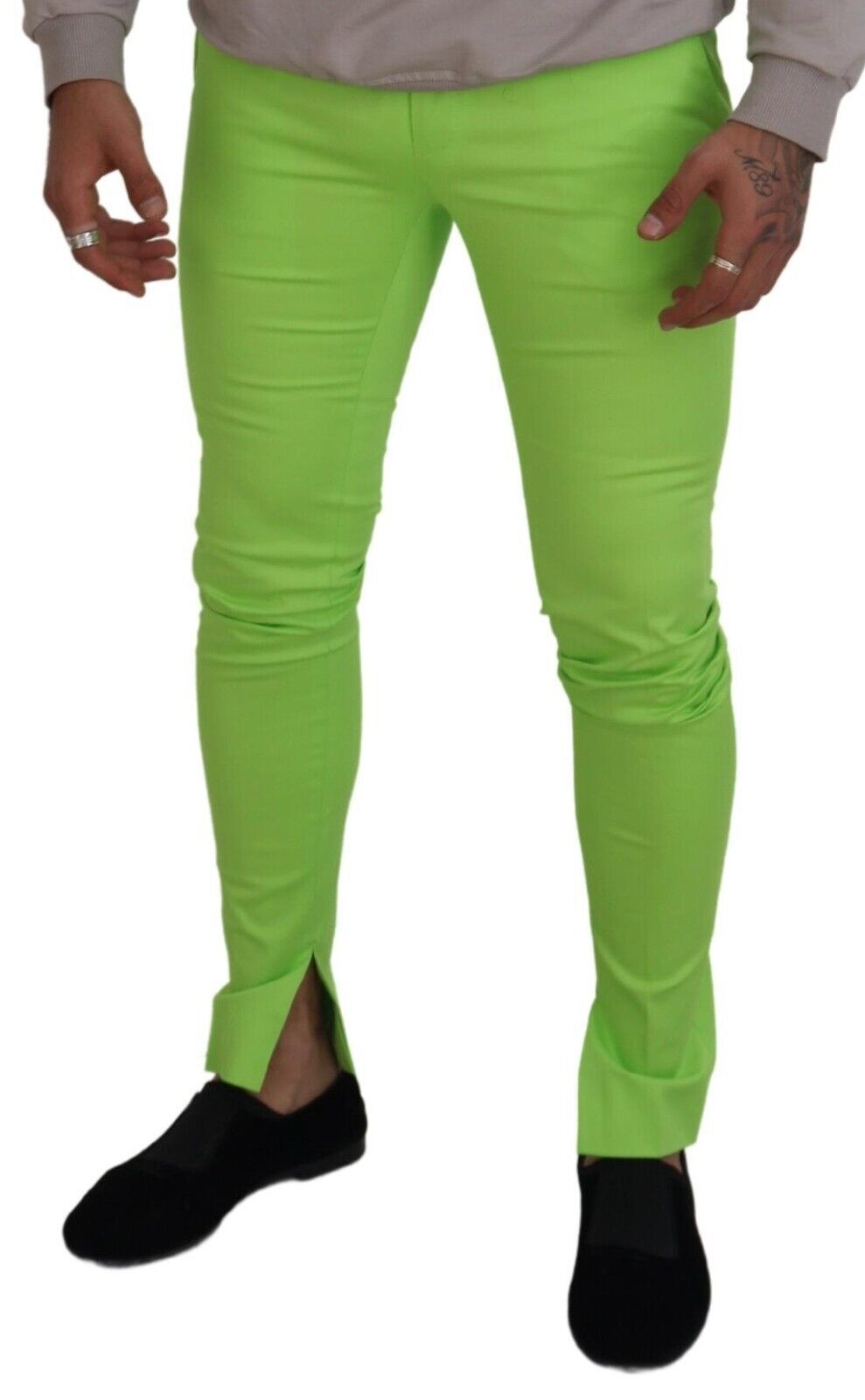 - Elegant Light Green Cotton Chinos