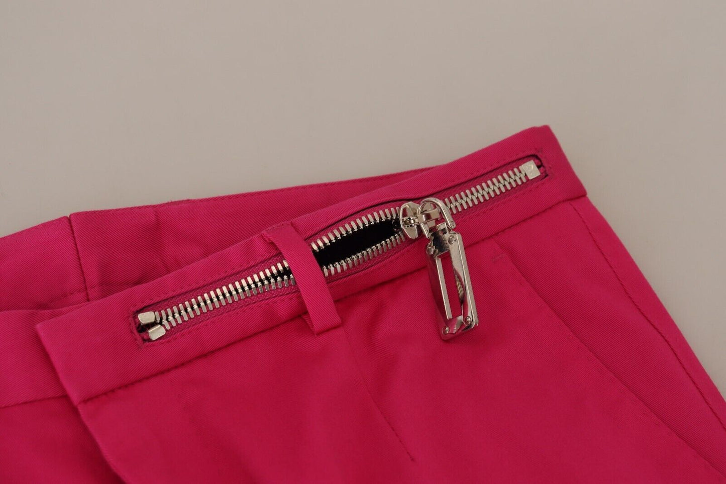 Chic Pink Cotton Blend Trousers by Dolce & Gabbana