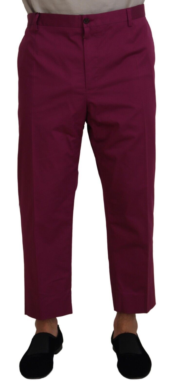 - Elegant Magenta Cotton Stretch Pants