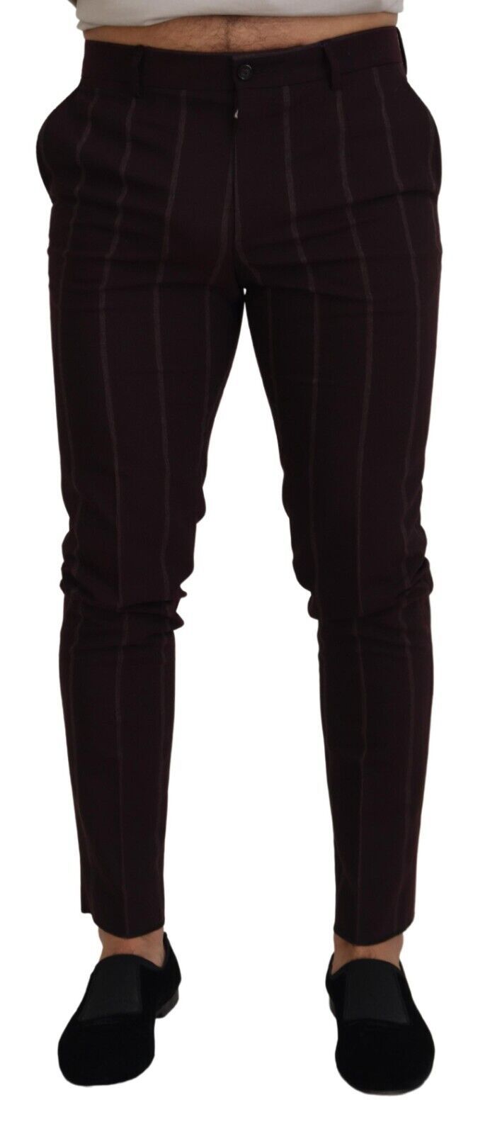 - Elegant Brown Wool Blend Trousers