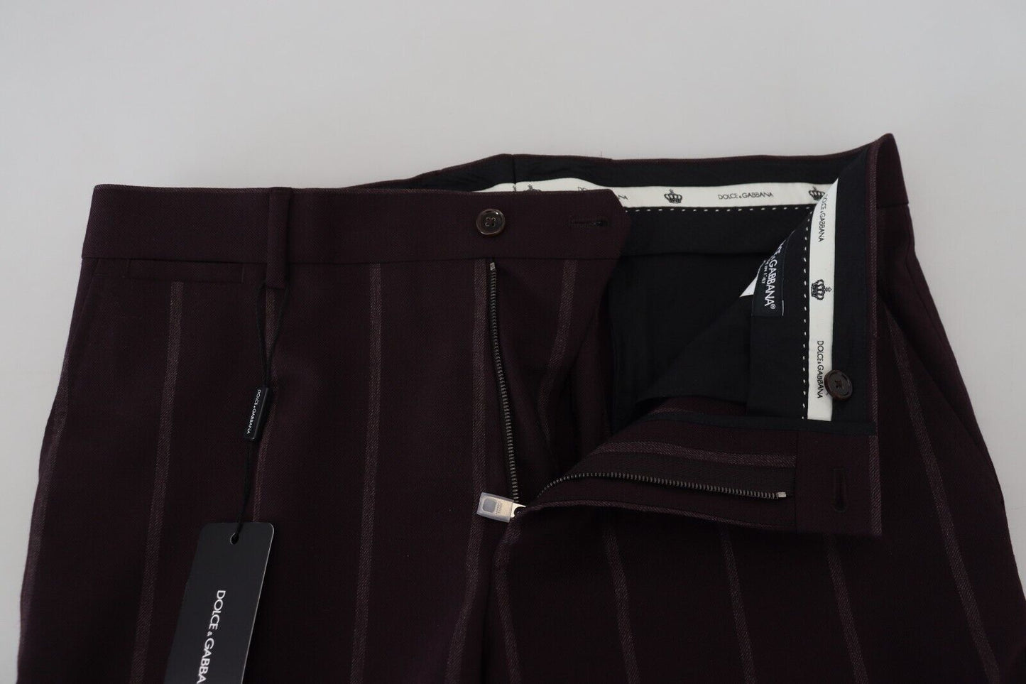 Elegant Brown Wool Blend Trousers by Dolce & Gabbana