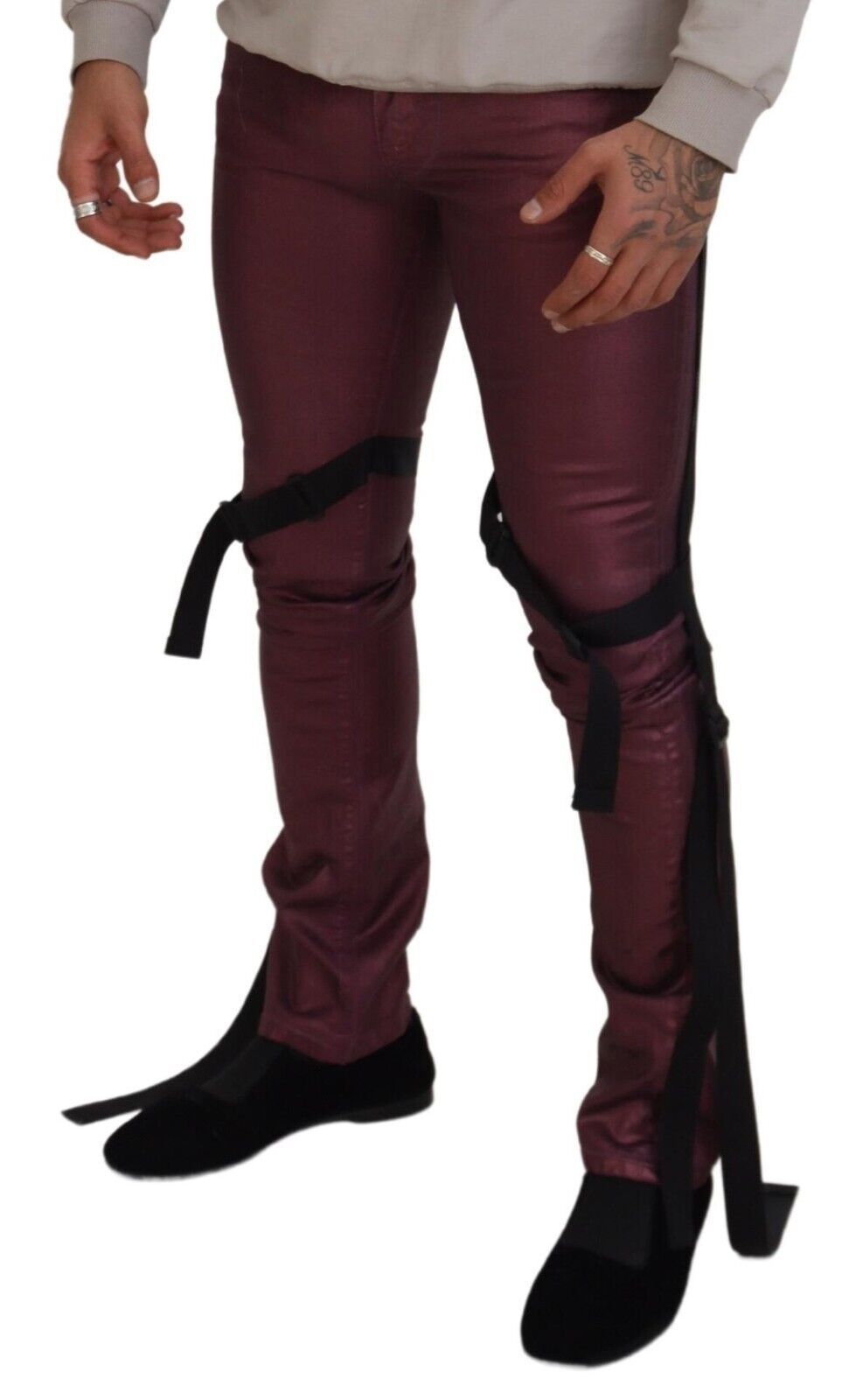 - Elegant Magenta Cotton Trousers