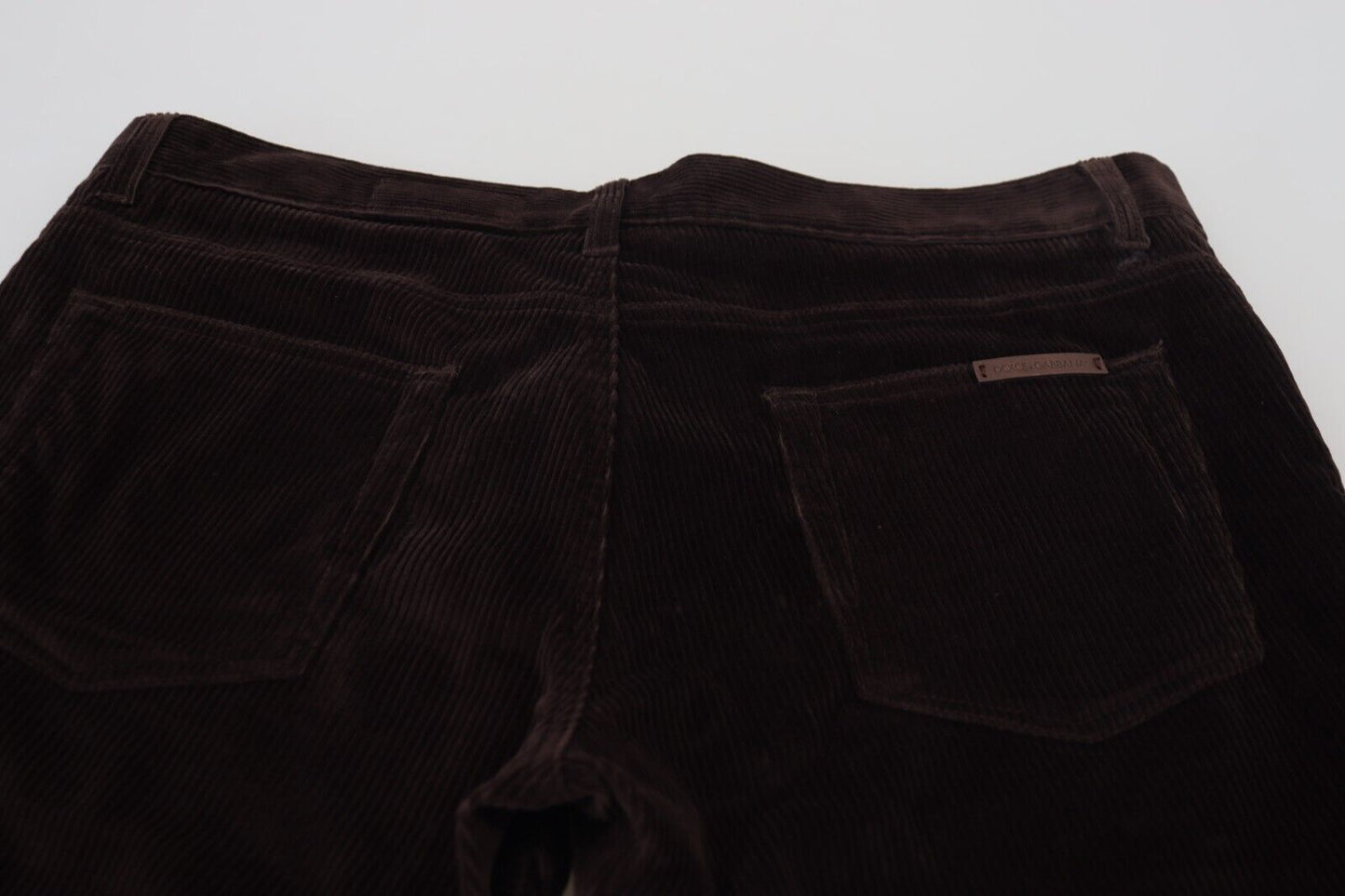 - Elegant Brown Silk Blend Trousers