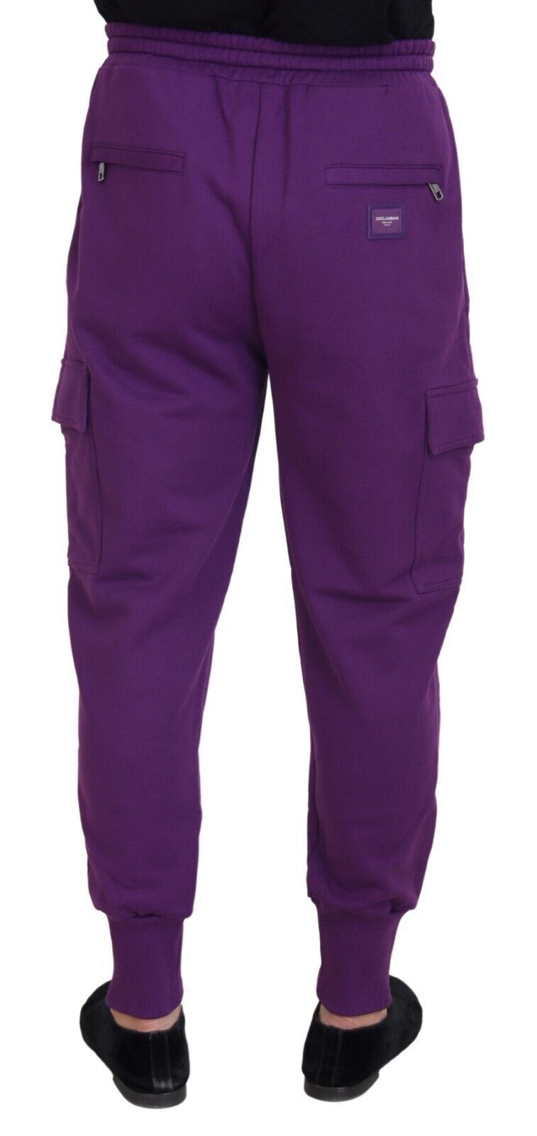 - Elegant Purple Cotton Cargo Sweatpants