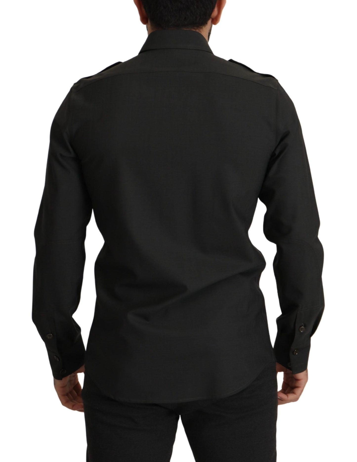 - Elegant Slim Fit Dark Green Cotton Shirt