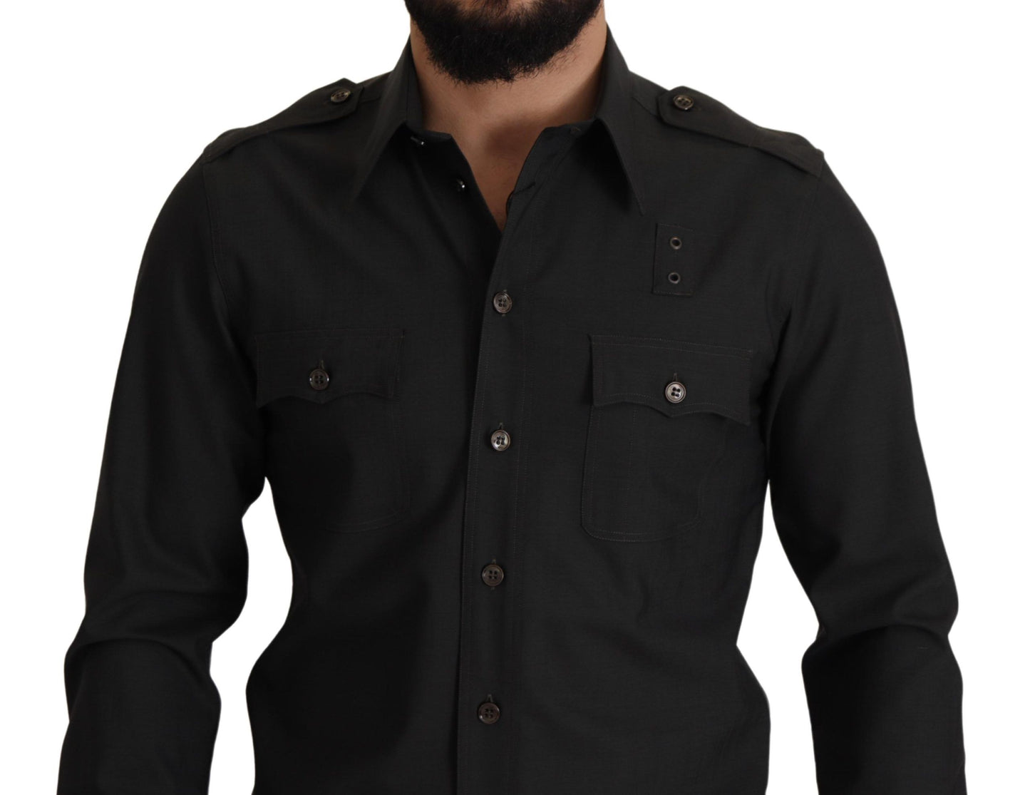 - Elegant Slim Fit Dark Green Cotton Shirt