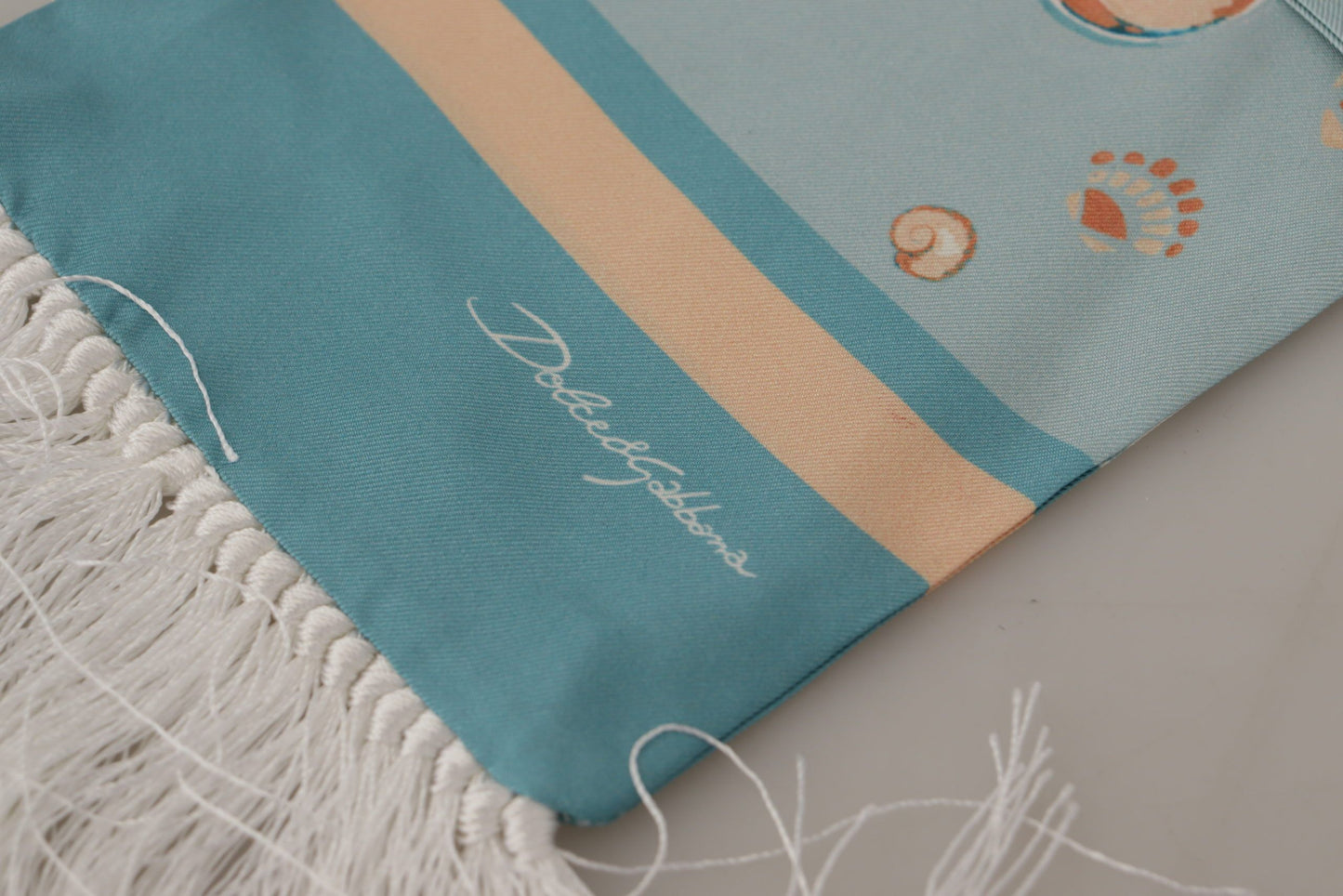 - Elegant Silk Scarf with Shell Motif