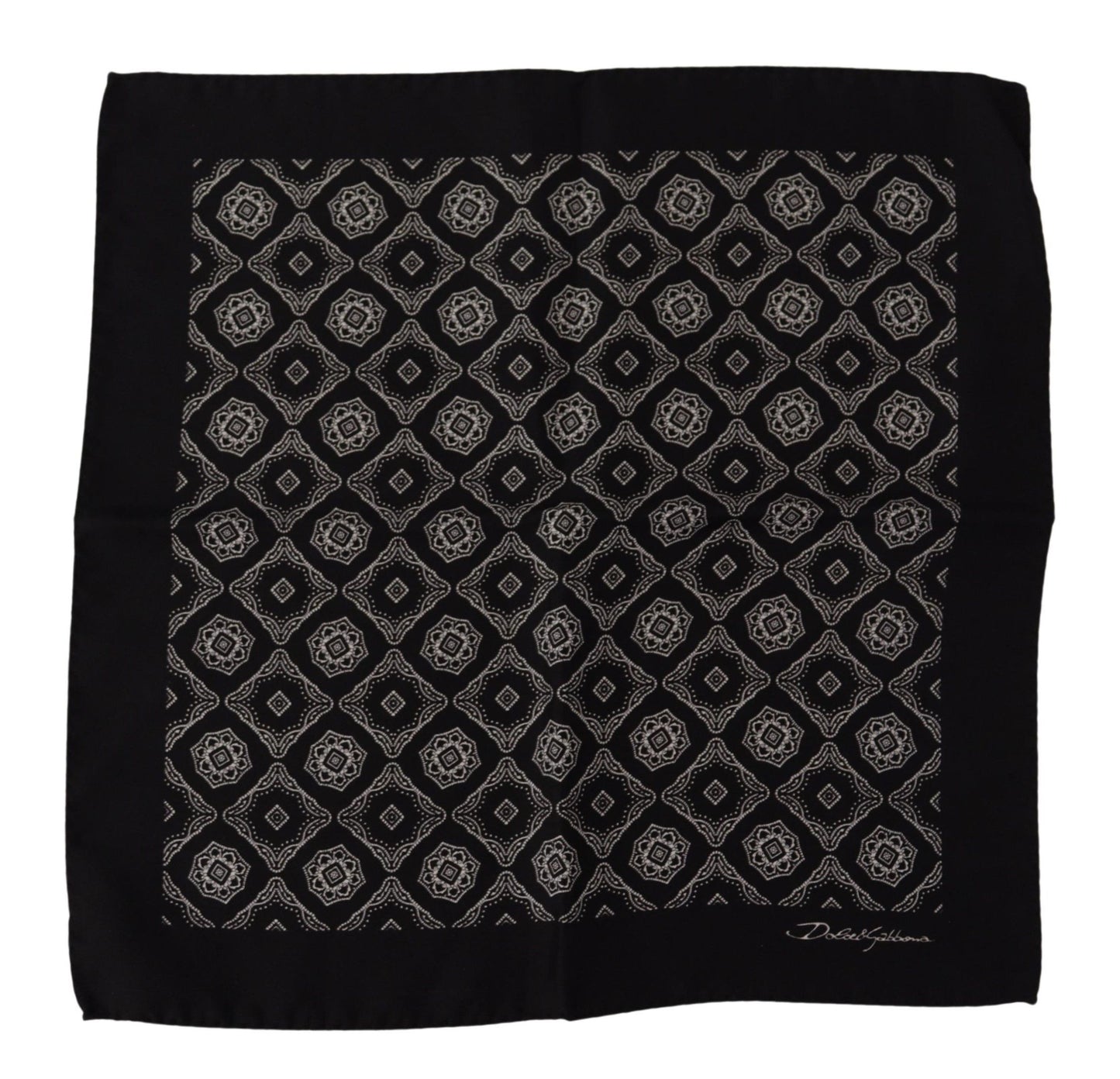 - Elegant Geometric Silk Square Scarf