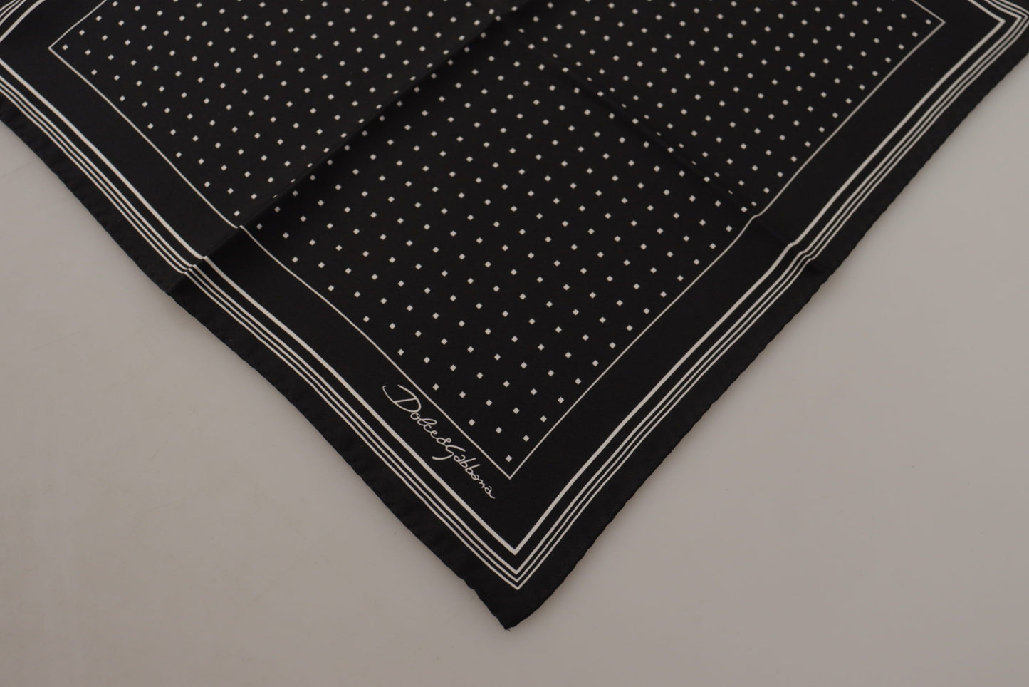 - Elegant Black Silk Polka Dot Men's Scarf