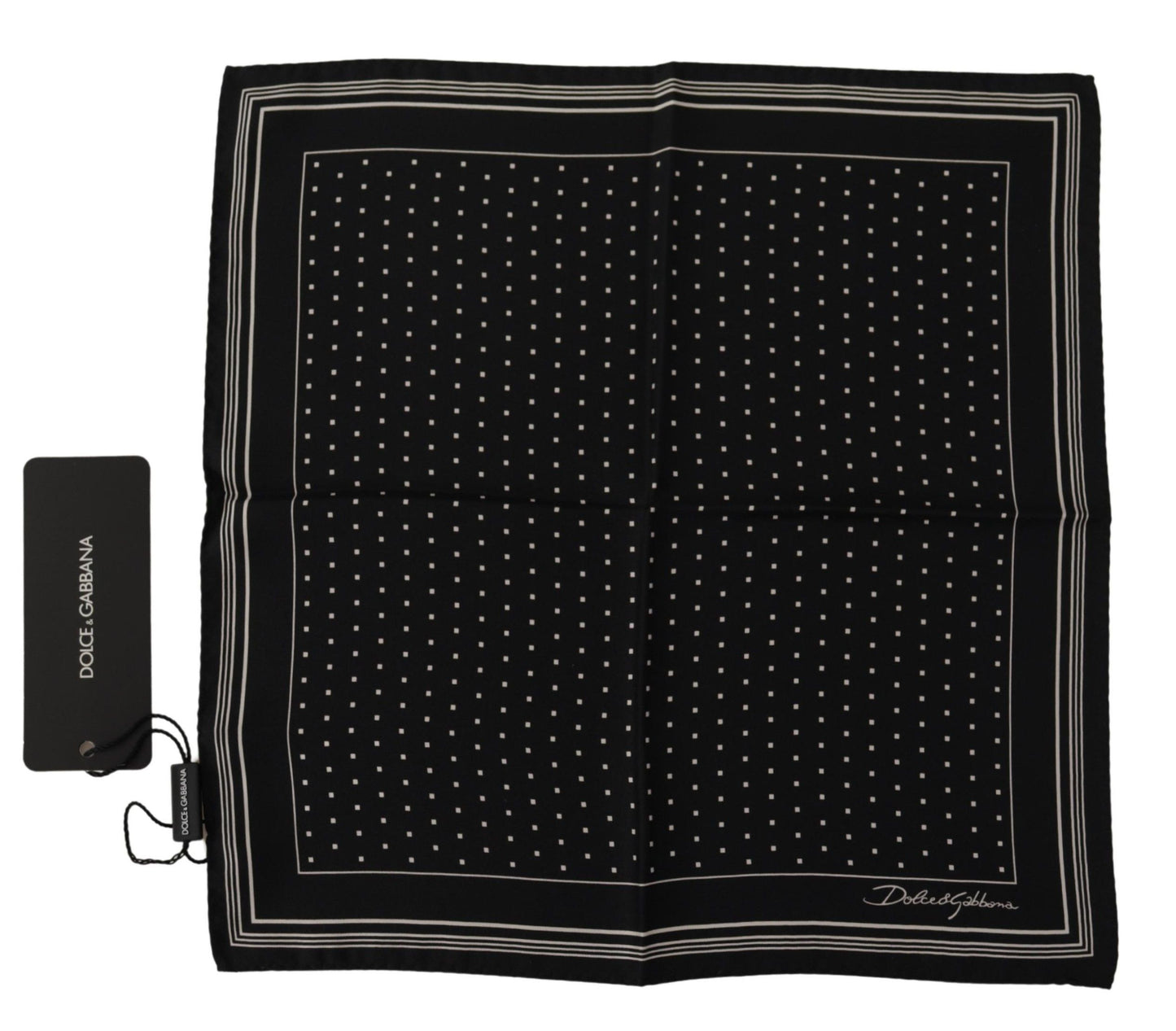 - Elegant Black Silk Polka Dot Men's Scarf