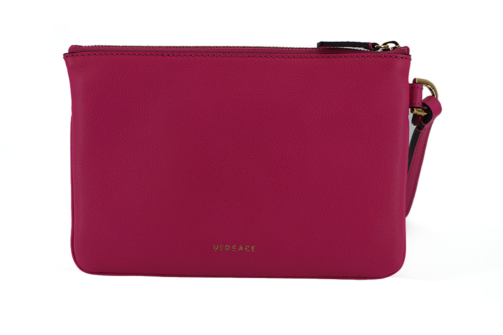 - Pretty in Pink Leather Pouch Clutch Bag