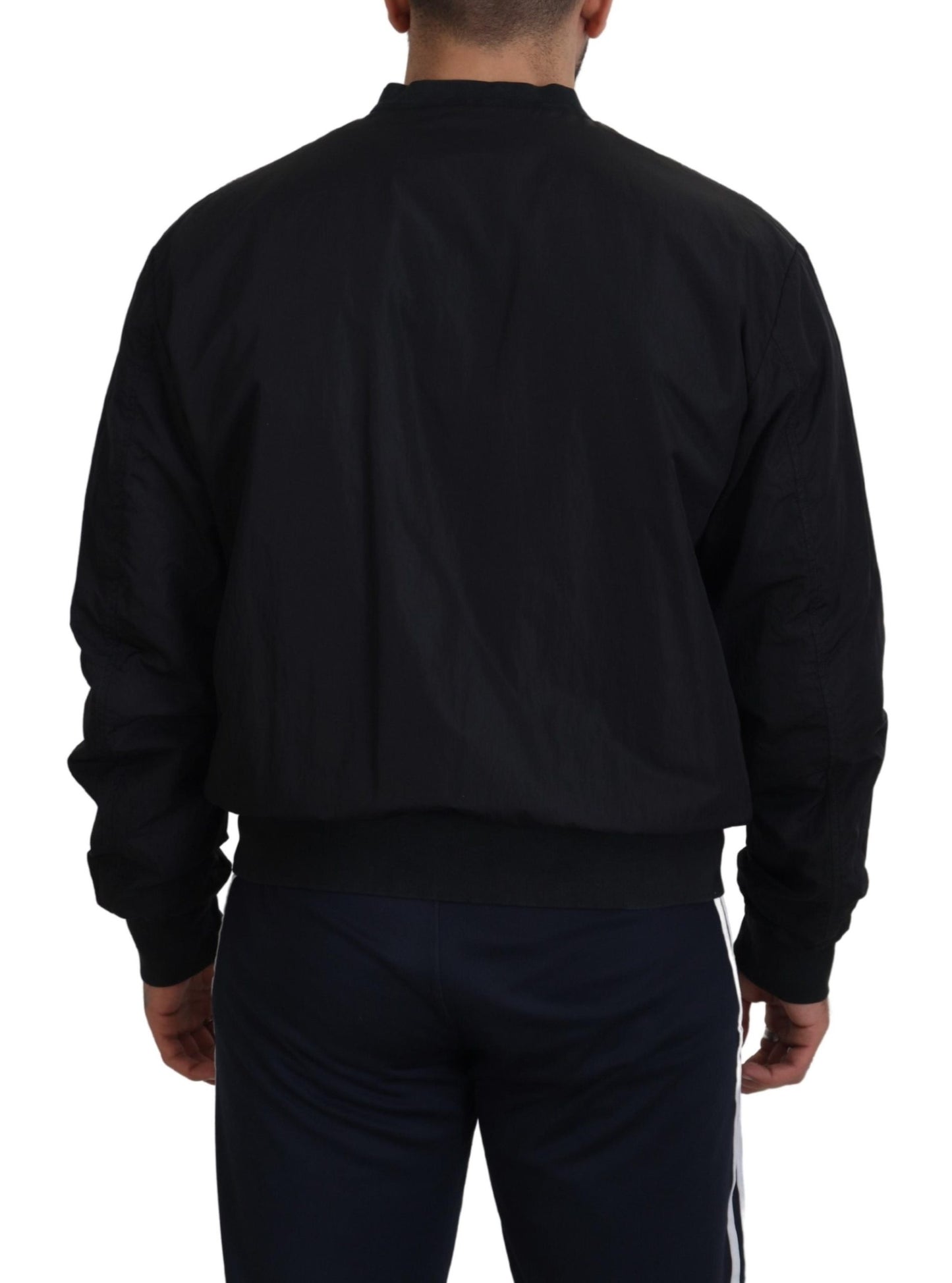 - Elegant Black Bomber Jacket