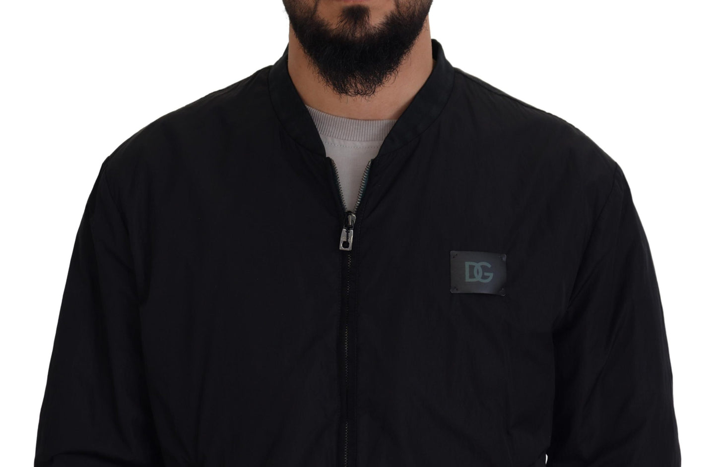 - Elegant Black Bomber Jacket