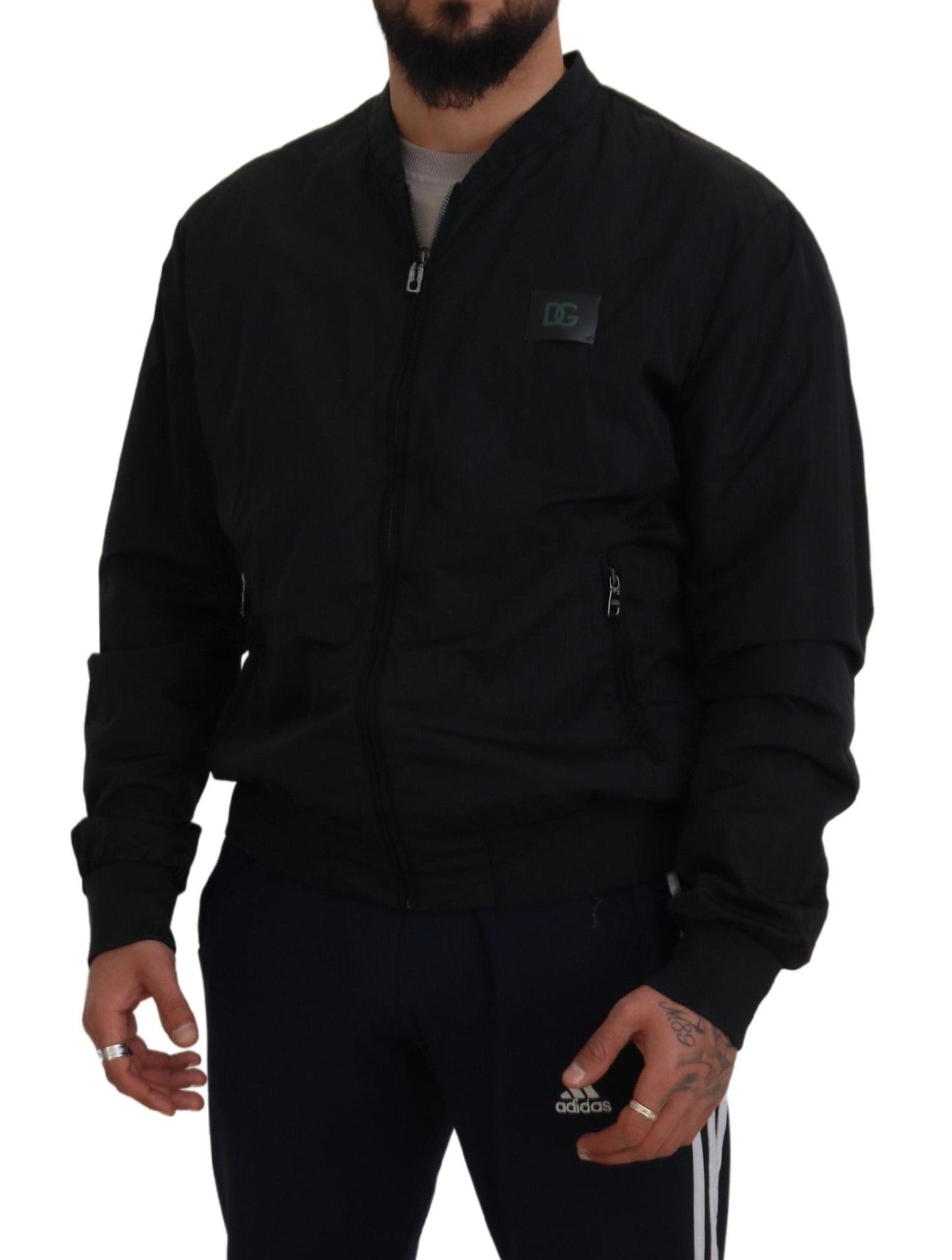 - Elegant Black Bomber Jacket