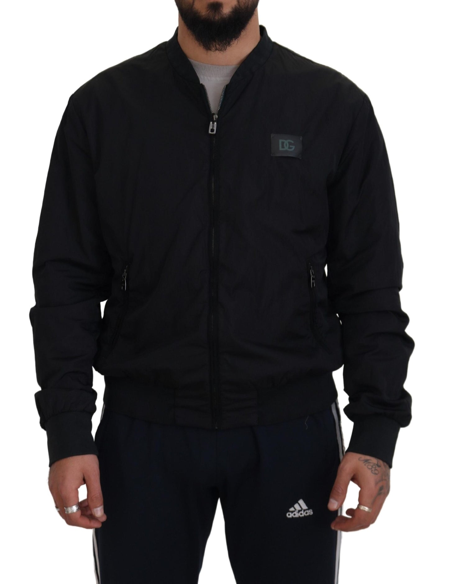 - Elegant Black Bomber Jacket