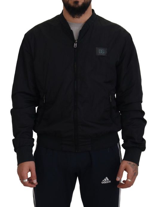 - Elegant Black Bomber Jacket