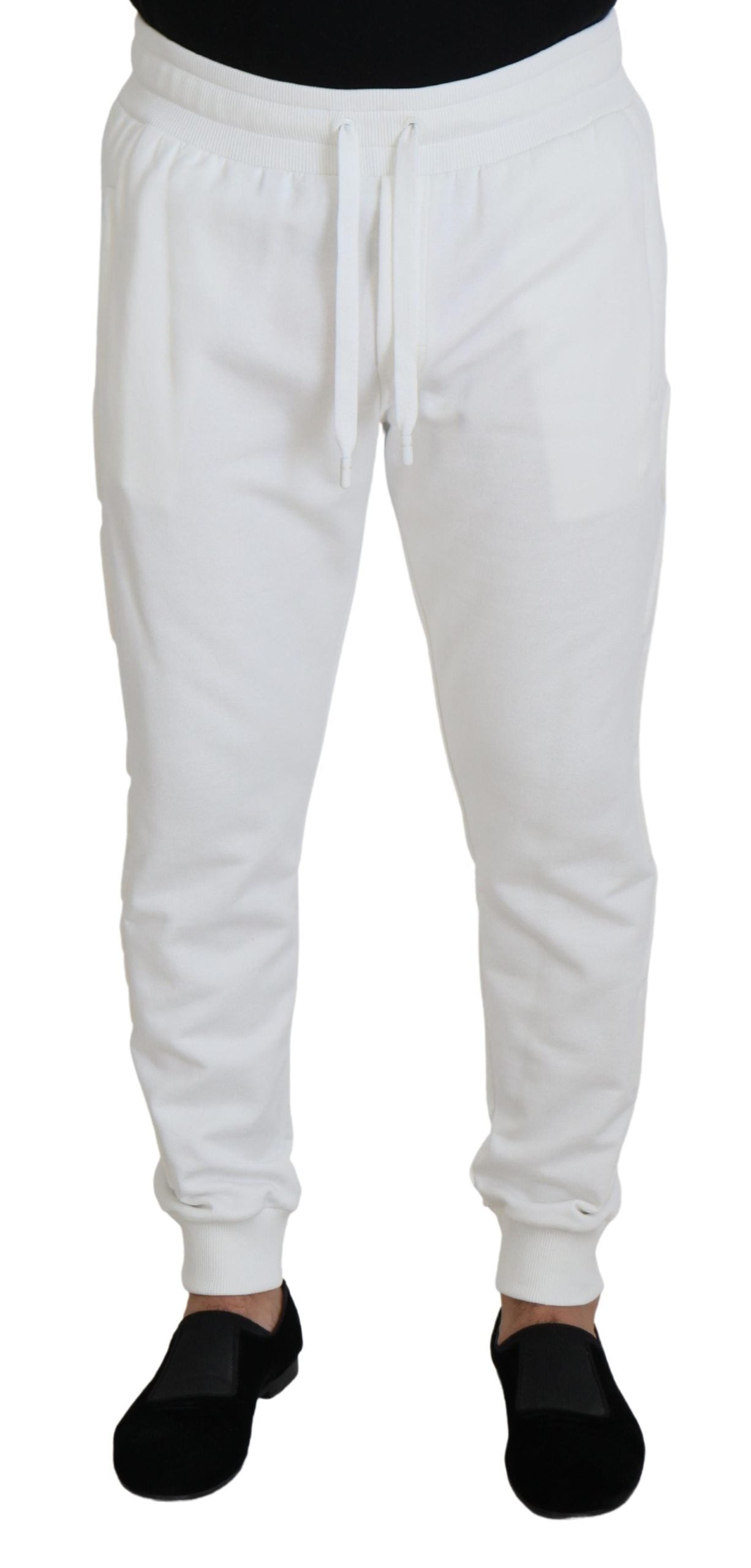 - Elegant White Cotton Sweatpants
