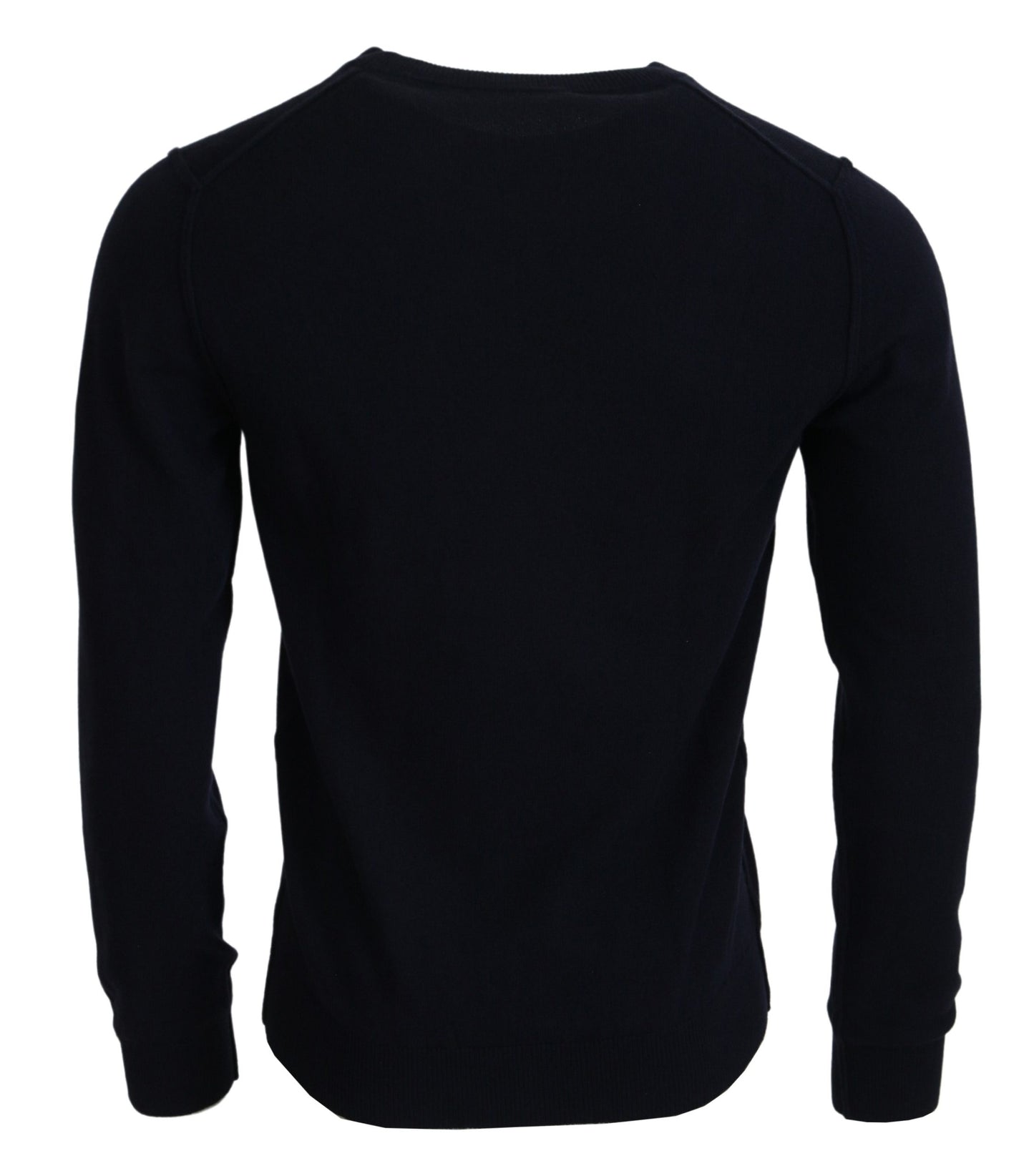 - Elegant Blue Cashmere Pullover Sweater