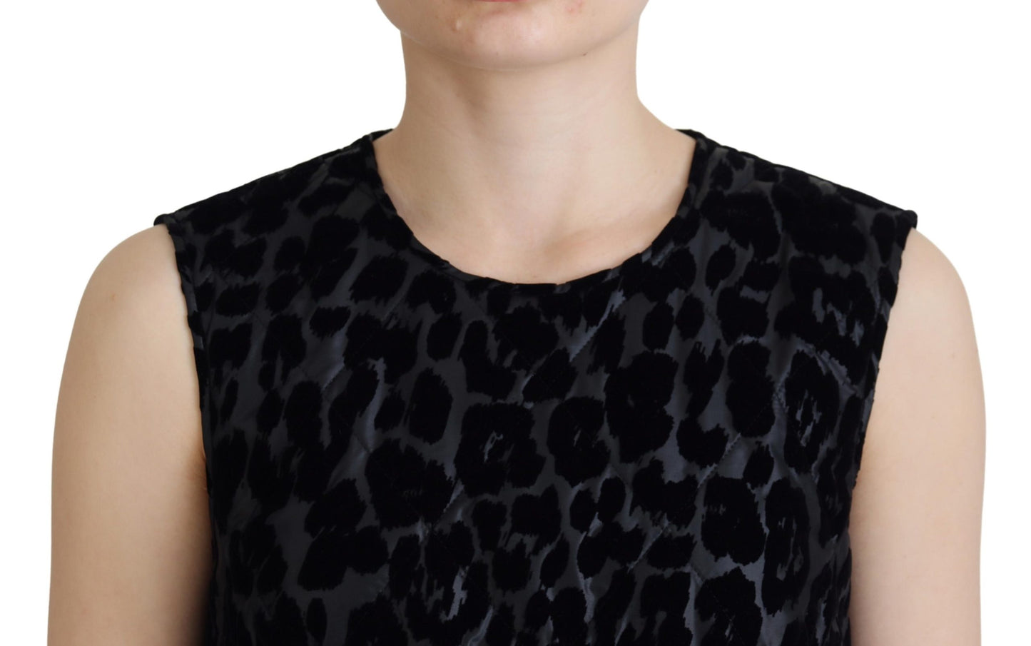 - Elegant Leopard Pattern Mini Shift Dress