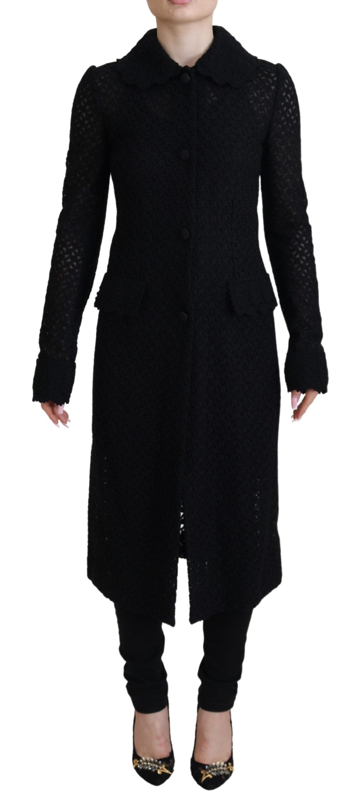 - Classic Button Down Knitted Long Jacket