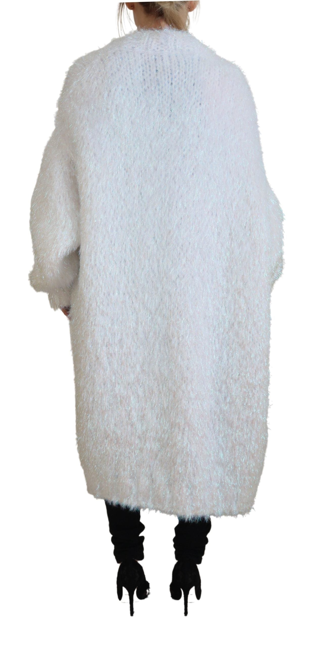 - Elegant White Long Sleeve Cardigan Jacket
