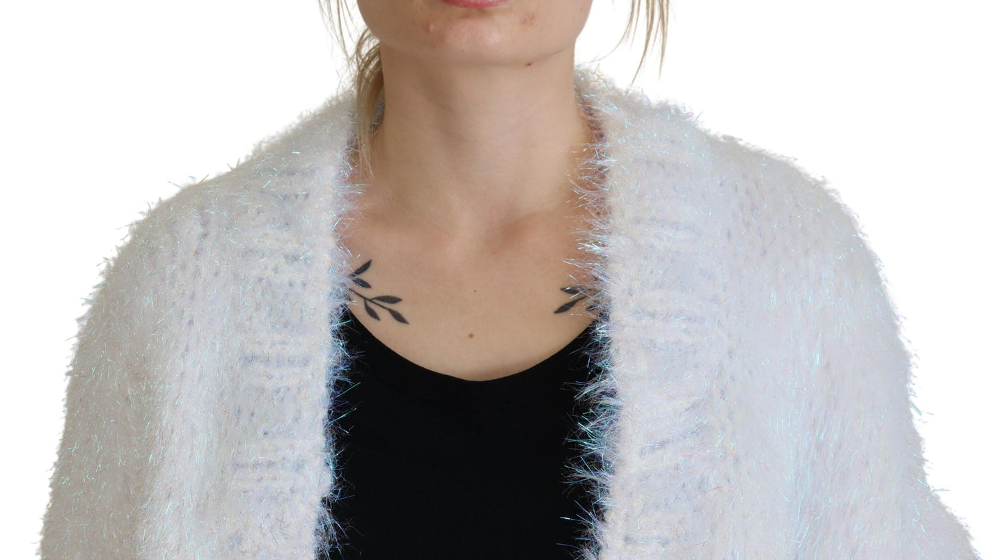 - Elegant White Long Sleeve Cardigan Jacket